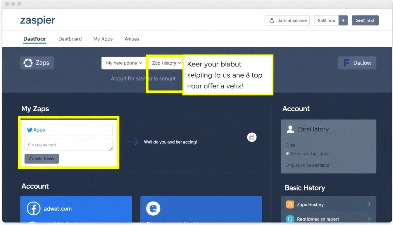 Zapier 대시보드 및 기본 설정 화면