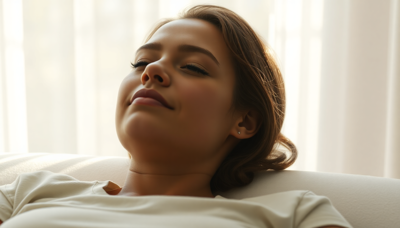 평온함과 마음의 쉼표를 상징하는 편안하게 쉬고 있는 사람의 모습