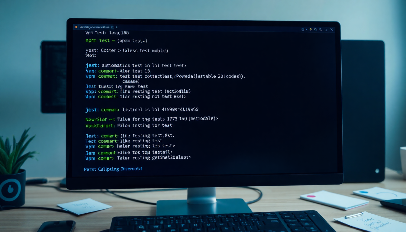 자동화된 테스트를 위한 터미널 명령어 실행 장면
