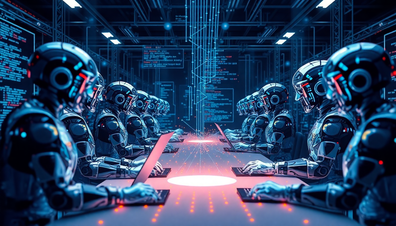 병렬로 자동 디버깅 및 테스트를 수행하는 다중 AI 에이전트 시스템을 표현한 이미지