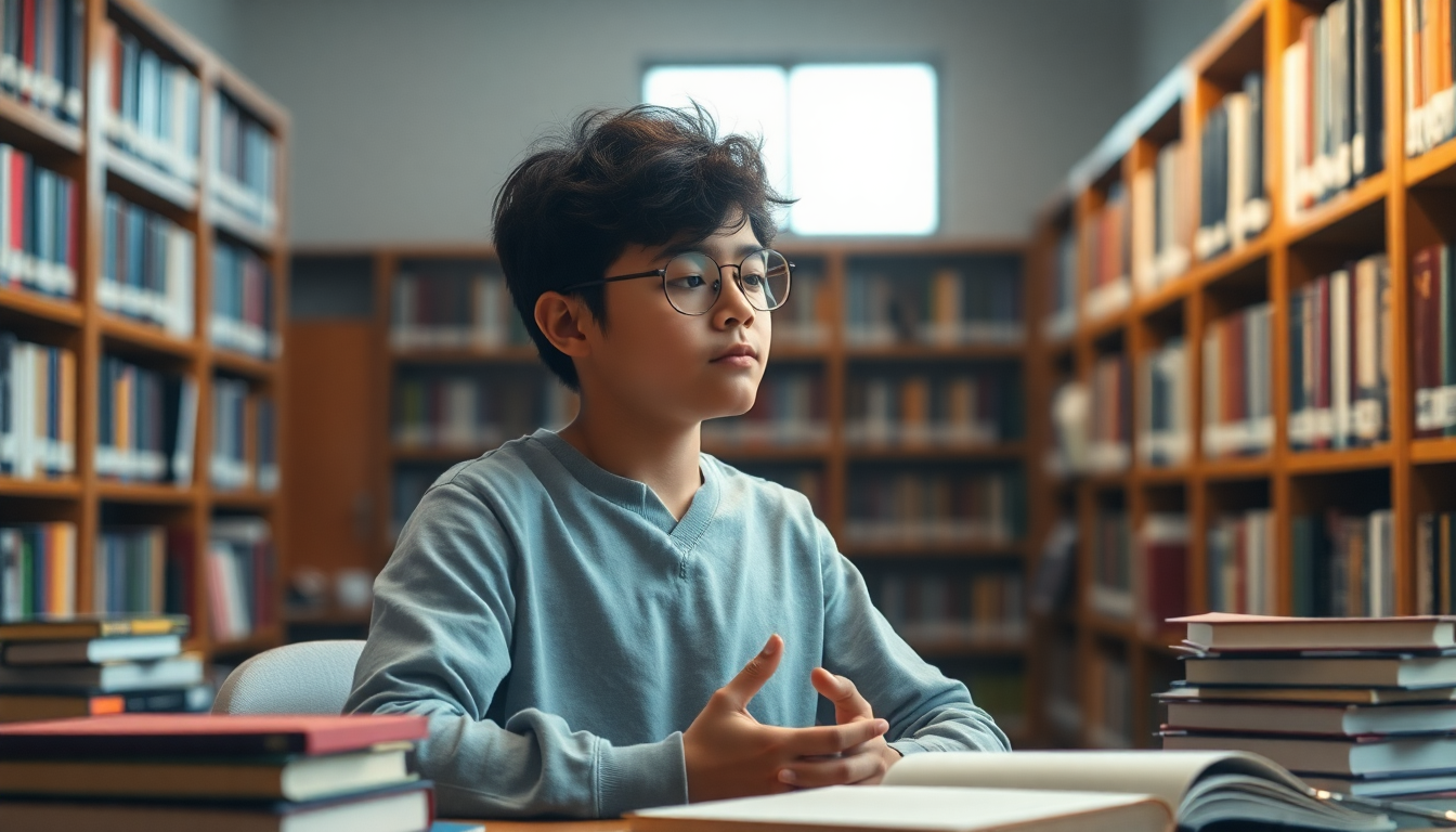 시험 불안감을 극복하기 위해 공부 전 명상하는 수험생의 모습