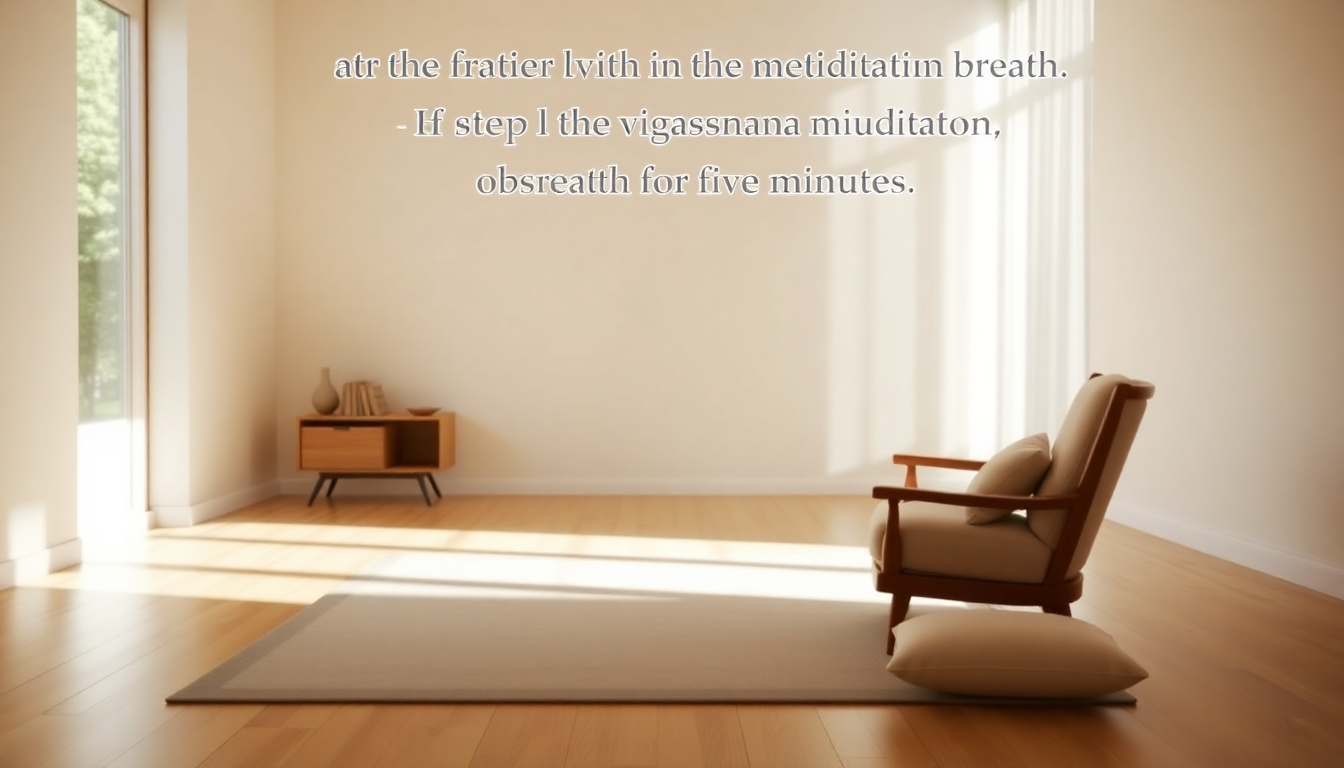 초보자가 5분간 호흡 관찰부터 시작하는 위빠사나 명상을 위한 편안하고 조용한 명상 공간