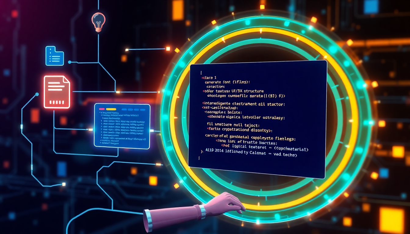 AI 에이전트가 자율적으로 프로젝트 구조를 설계하고 코드를 생성하는 모습