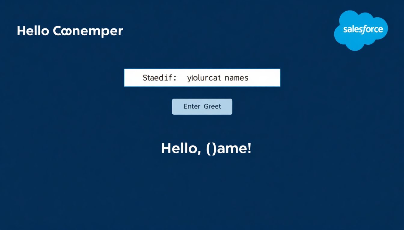 간단한 'Hello World' Salesforce Aura Component 사용자 인터페이스 화면