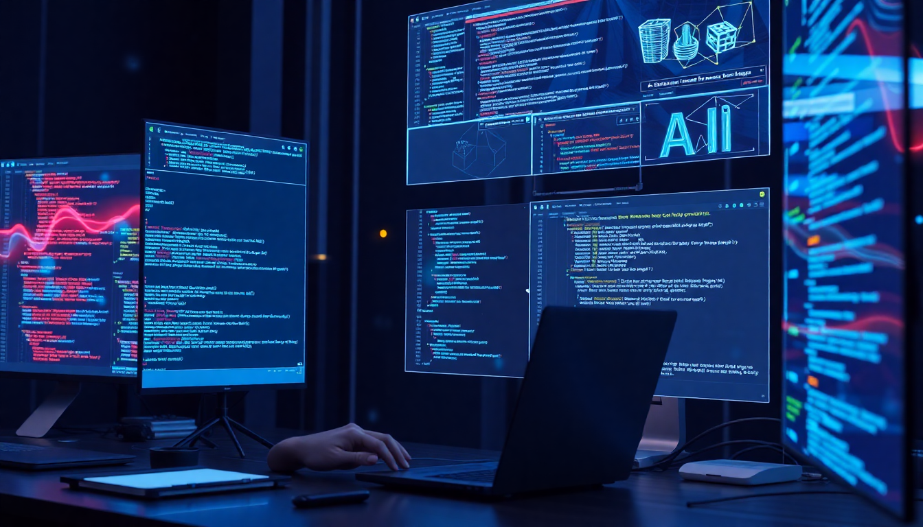 2025년 미래 개발자 작업 공간과 AI 코딩 도구를 활용하는 모습