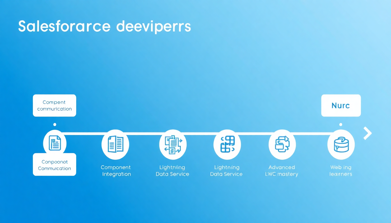 Salesforce 개발자의 학습 로드맵을 단계별로 시각화한 그래픽