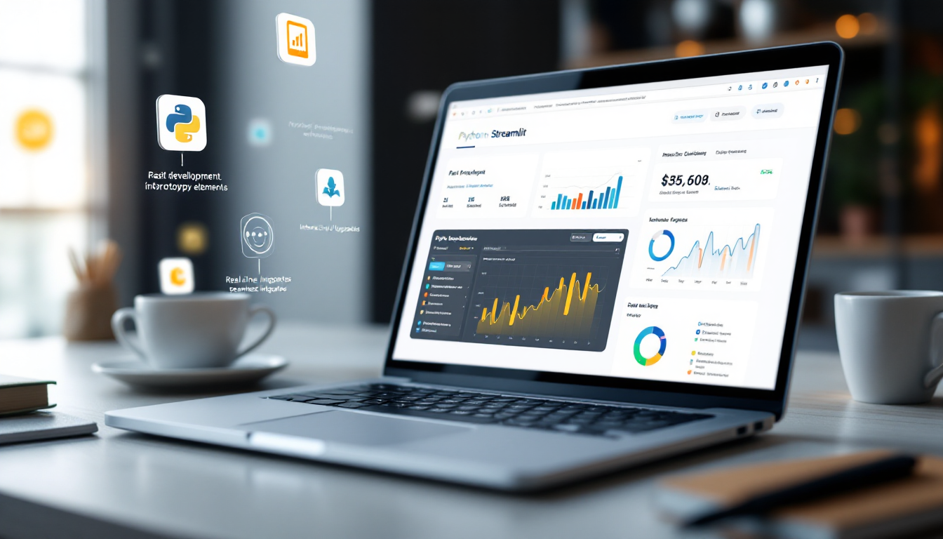 Python Streamlit의 장점들을 시각적으로 나타낸 개념 이미지