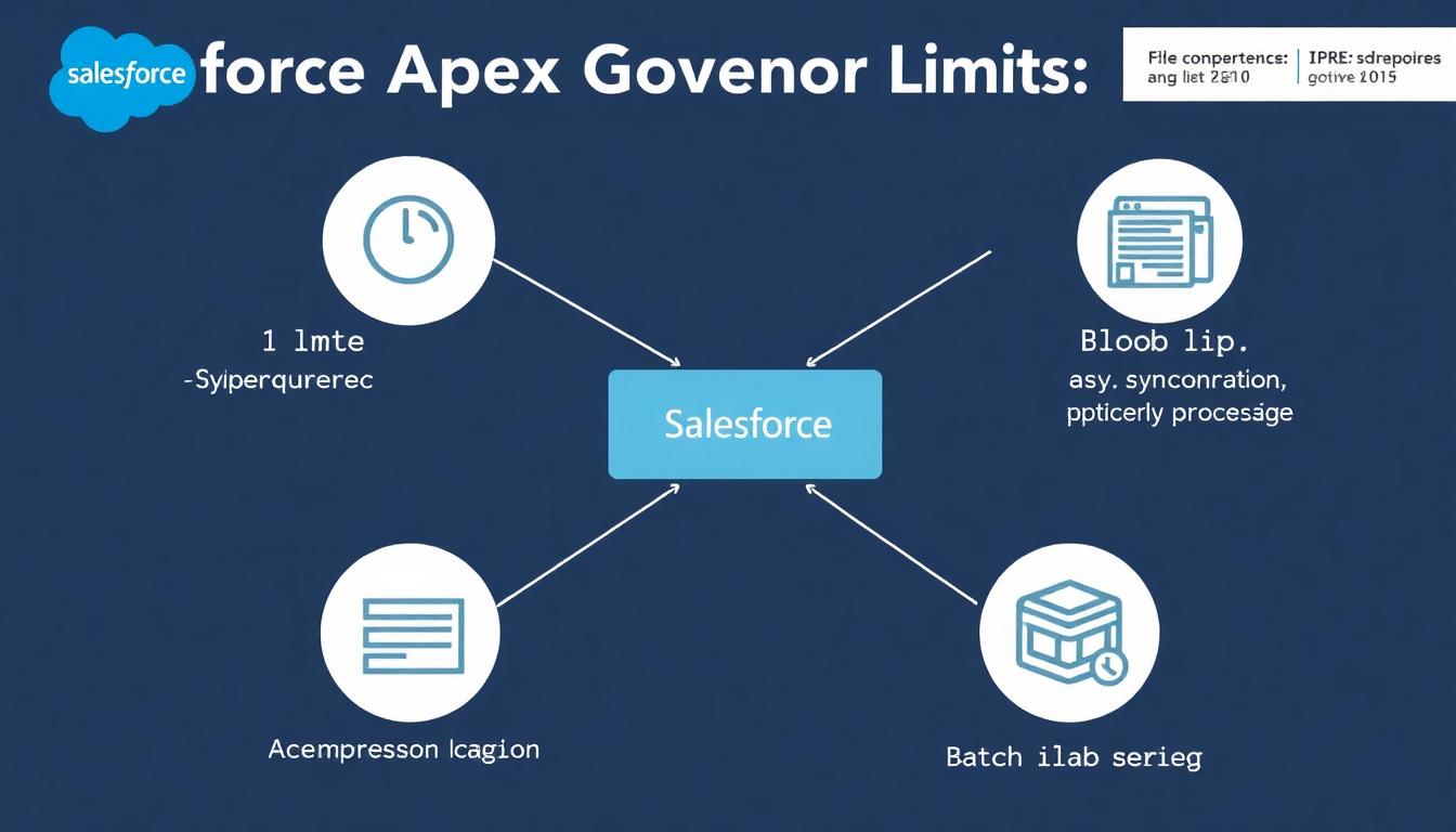 Salesforce Apex 압축 파일 처리 시 거버너 제한과 비동기 처리 전략을 설명하는 인포그래픽