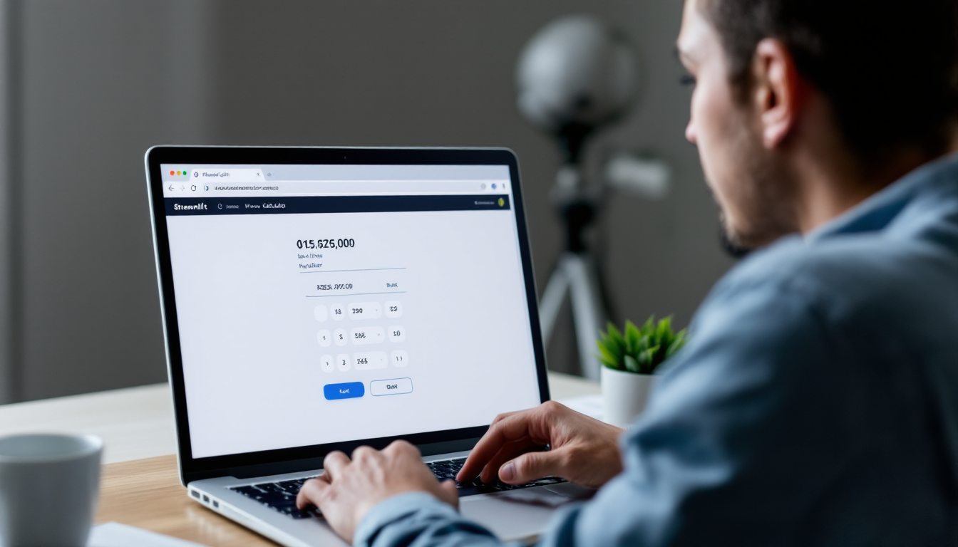 Streamlit으로 만든 간단한 계산기 애플리케이션을 사용하는 모습